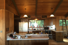 Cupboards over the cooktop are gone!