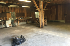 Barn floor is mostly swept