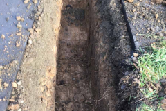 The trench to the septic.