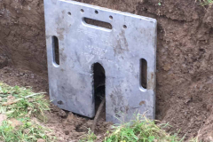 Steel plate in the access hole.